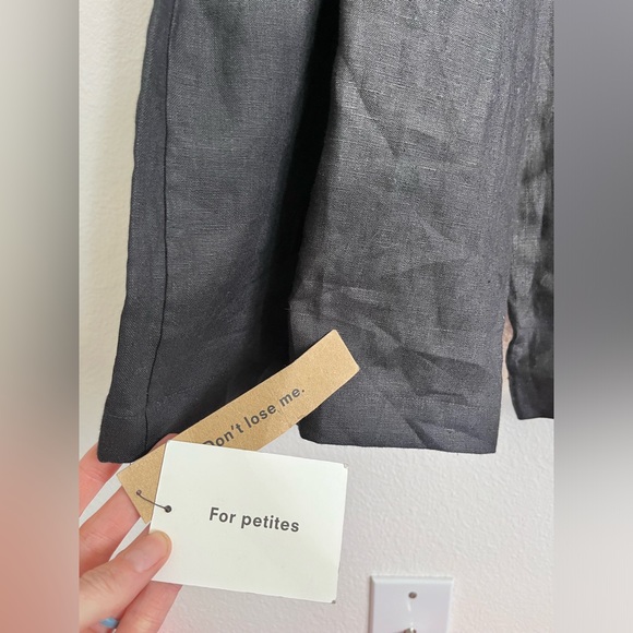 Reformation Birch Jumpsuit Black 100% linen belted wide leg size 8 petite - Picture 12 of 16